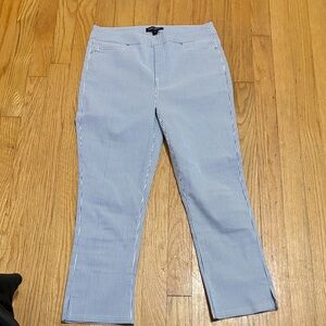 Mario Serrani Blue and White Striped Trousers